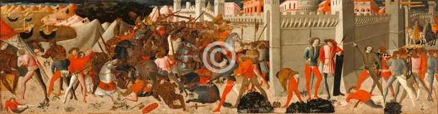 Battle Before a Walled City, second half of 15th century. Creator: Unknown.