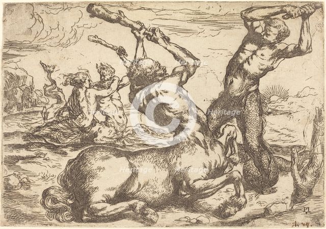 Battle between a Centaur and a Triton. Creator: Ribera, Jusepe de, circle of.