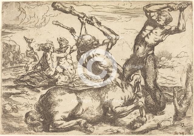 Battle between a Centaur and a Triton. Creator: Ribera, Jusepe de, circle of.