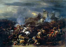 Battle between Alexander and Porus 326 BC, (mid to late 17th century). Artist: Nicolaes Berchem