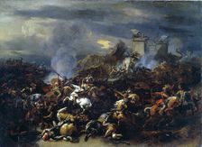 Battle between Alexander and Porus 326 BC, (mid to late 17th century). Artist: Nicolaes Berchem