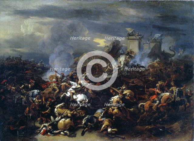 'Battle between Alexander and Porus', 326 BC, (mid to late 17th century). Artist: Nicolaes Berchem