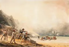 Battle between smugglers and marines, 1830. Creator: Theodore Gudin