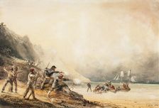 Battle between smugglers and marines, 1830. Creator: Theodore Gudin