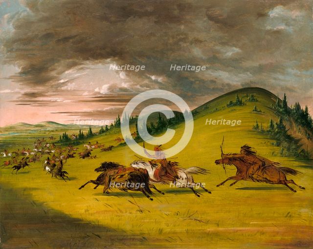 Battle Between Sioux and Sac and Fox, 1846-1848. Creator: George Catlin.