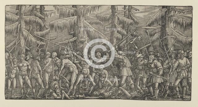 Battle Between Peasants and Naked Men in a Forest, 1522. Creator: Master NH.