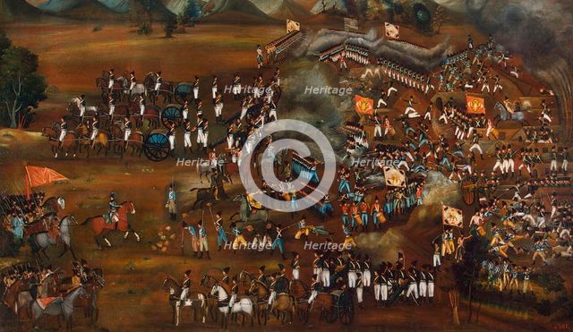 Battle between Persians and Russians near Sultanabad, 13 February 1812 (c1815). Artist: Unknown