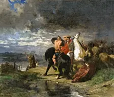 Battle between Romans and Gauls. Creator: Luminais, Évariste Vital (1822-1896)