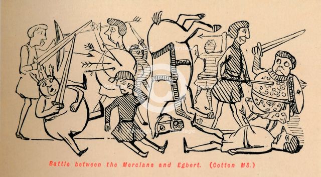'Battle between the Mercians and Egbert', c1860, (c1860). Artist: John Leech.