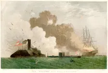 Battle between the Monitor and the Merrimac American Civil War, 1862 (1864)
