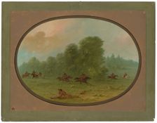 Battle between the Jiccarilla Apachees and Camanchees, 1861/1869. Creator: George Catlin