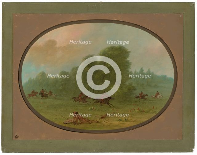 Battle between the Jiccarilla Apachees and Camanchees, 1861/1869. Creator: George Catlin.