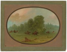 Battle between the Jiccarilla Apachees and Camanchees, 1861/1869. Creator: George Catlin