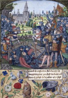 Battle between two armies, c1500. Creator: Unknown