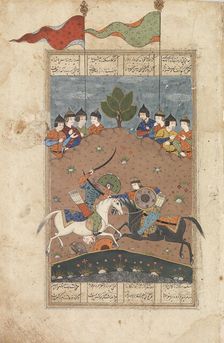 Battle, black and white horse, rider head off, c1700-1899. Creator: Unknown