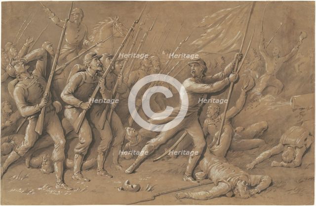 Battle Charge, 1865-1874. Creator: Hammatt Billings.