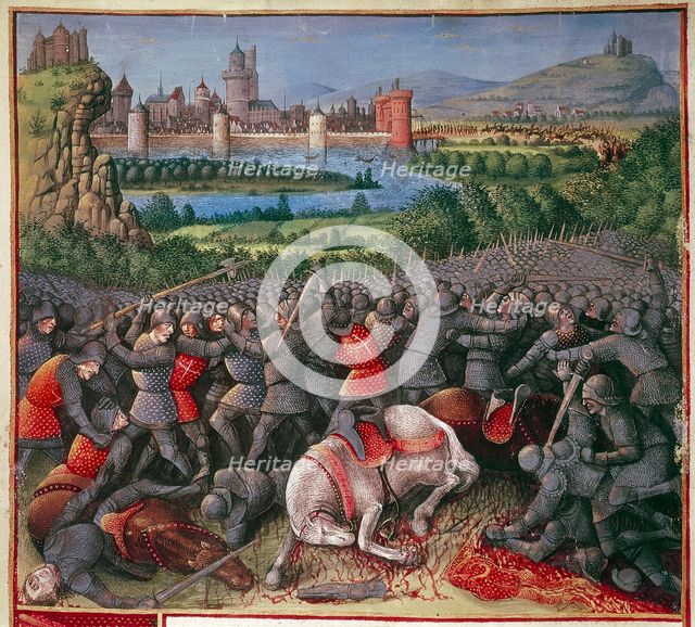 Battle during First Crusade (People's Crusade), 1096-1099, (c1490). Artist: Sebastian Marmoret French