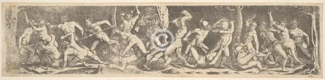 Battle for the Banner (copy), early 16th century. Creator: Barthel Beham.