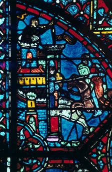 Battle for a city, stained glass, Chartres Cathedral, France, c1225