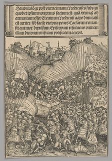 Battle for Liège, plate 8 from Historical Scenes from the Life of Emperor...printed c. 1520. Creator: Wolf Traut