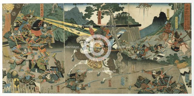 'Battle', from the series '47 Faithful Samurai', 1850-1880. Artist: Utagawa Yoshitora