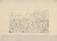 Battle in Baltimore, April 19, 1861 (from Confederate War Etchings), 1861-63. Creator: Adalbert John Volck