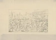 Battle in Baltimore, April 19, 1861 (from Confederate War Etchings), 1861-63. Creator: Adalbert John Volck