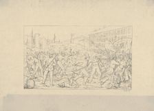 Battle in Baltimore, April 19, 1861 (from Confederate War Etchings), 1861-63. Creator: Adalbert John Volck