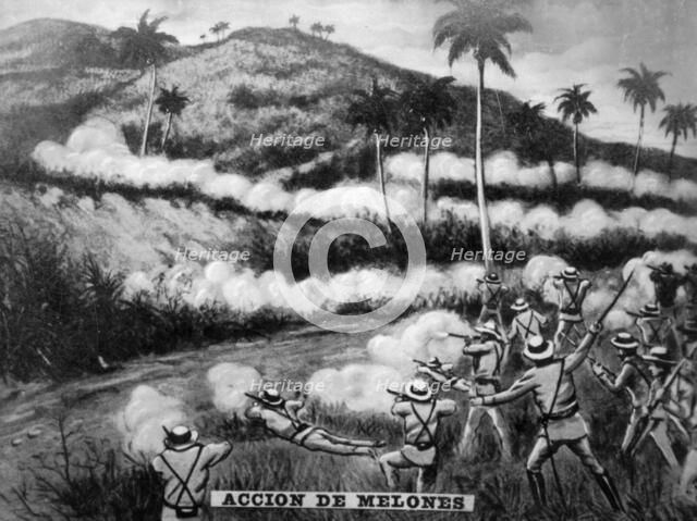 Battle in the Ten Years War, (1874), 1920s. Artist: Unknown