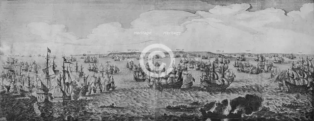 'Battle in the Downs', c1639. Artist: Abraham de Verwer.
