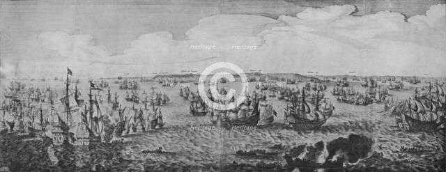 'Battle in the Downs', c1639. Artist: Abraham de Verwer.