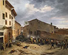 Battle in the Piazzetta dell'Albera on March 23, 1849, 1849. Creator: Joli, Faustino (1814-1876)
