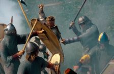 Battle re-enactment. Artist: Geoffrey Davis