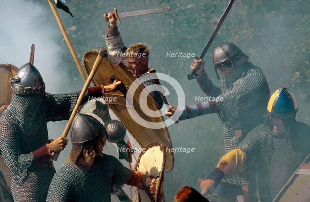 Battle re-enactment. Artist: Geoffrey Davis