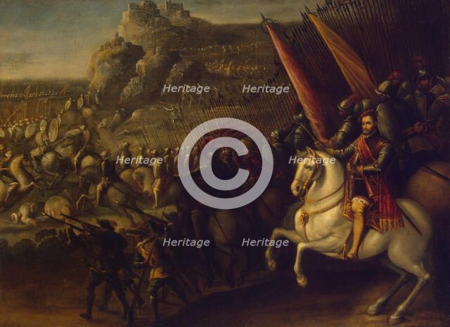 Battle scene, 1643. Artist: Corte, Juan de la (1585-1662)