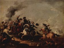 Battle scene, 1730-1760. Creator: August Querfurt