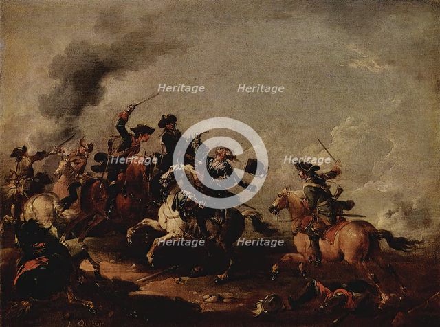 Battle scene, 1730-1760. Creator: August Querfurt.