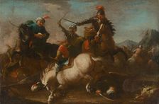 Battle Scene, 1748-1753. Creators: Unknown, Circle of August Querfurt