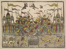 Battle Scene, 1800s. Creator: Shri Gobinda Chandra Roy