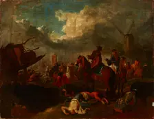 Battle Scene, 18th century. Creator: August Querfurt