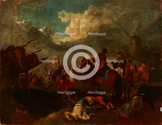 Battle Scene, 18th century. Creator: August Querfurt.