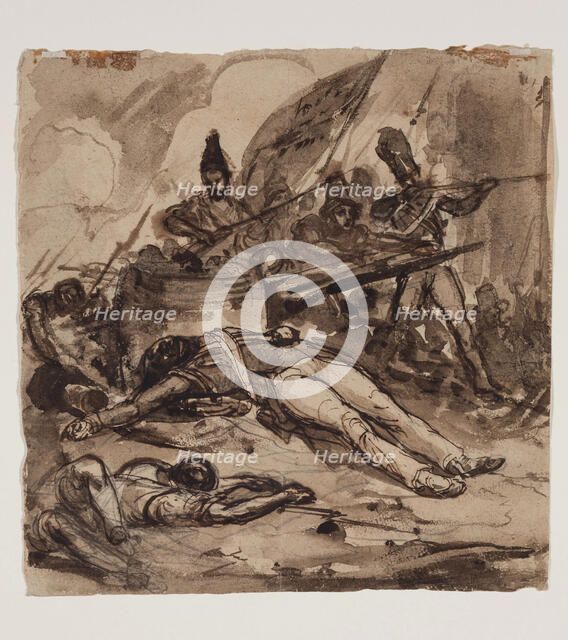 Battle Scene, between 1804 and 1860. Creator: Auguste Raffet.
