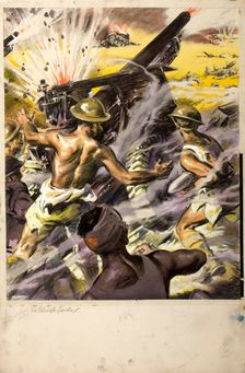Battle scene, between 1939 and 1946. Creators: Central Office of Information, John Nunney