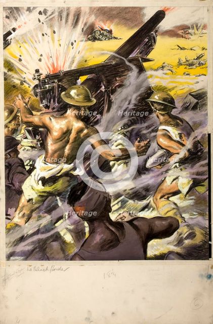 Battle scene, between 1939 and 1946. Creators: Central Office of Information, John Nunney.