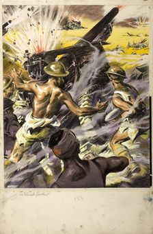 Battle scene, between 1939 and 1946. Creators: Central Office of Information, John Nunney