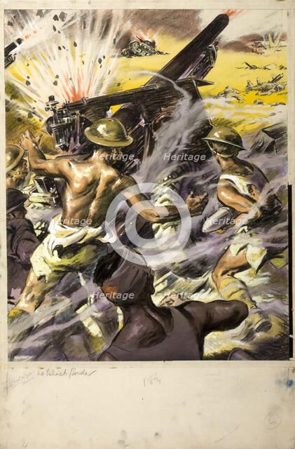 Battle scene, between 1939 and 1946. Creators: Central Office of Information, John Nunney.