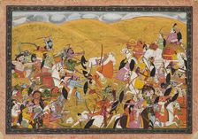 Battle scene between armies of devas and asuras, early 19th century