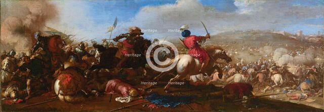 Battle scene between Turks and Christians. Creator: Courtois, Jacques (1621-1676).