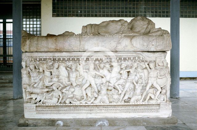 Battle scene from a sarcophagus, c300 BC. Artist: Anon