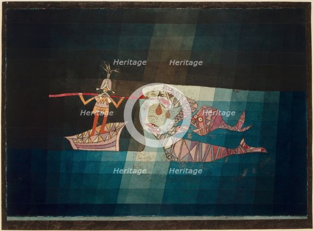 Battle Scene from the Comic-Fantastic Opera 'The Seafarer", 1923. Creator: Paul Klee.
